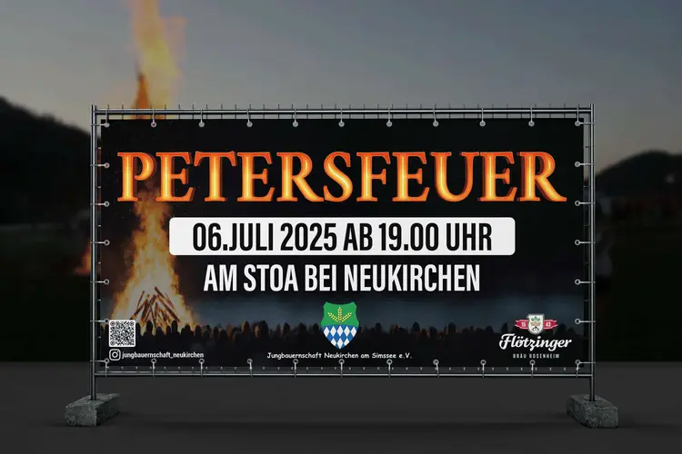 Jungbauernschaft Neukirchen Bauzaunbanner Petersfeuer